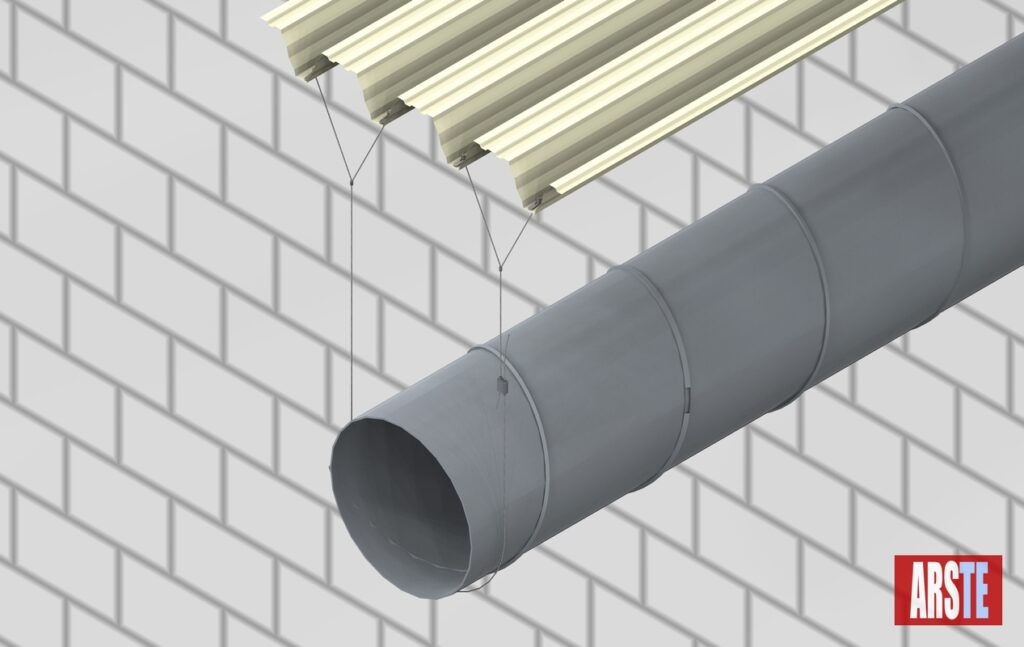 Pipe Suspension on Two Y Cables by Arste